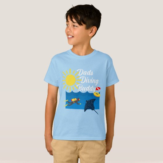 Dads Dads Diving Buddy Design - Kinderen Basic T-S T-shirt (Voorkant volledig)