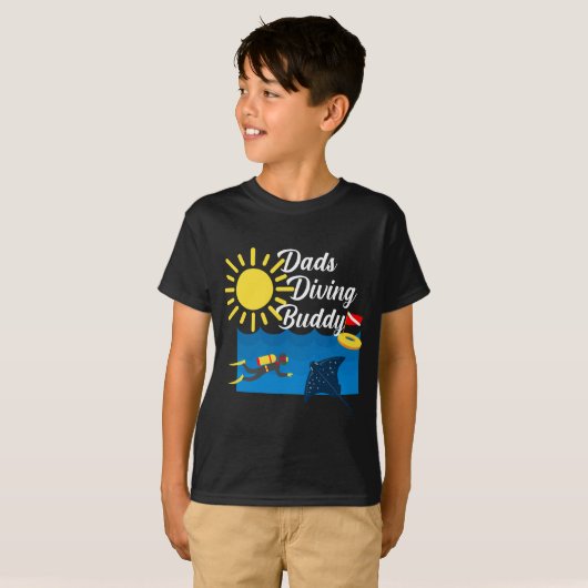 Dads Dads Diving Buddy Design - Kinderen Basic T-S T-shirt (Voorkant volledig)