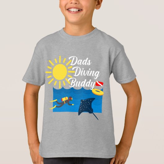 Dads Dads Diving Buddy Design - Kinderen Basic T-S T-shirt (Voorkant)