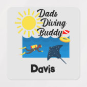 Dads Dads Dving Buddy Design - Small Square Clothi Labels (Design 2)
