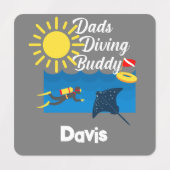 Dads Dads Dving Buddy Design - Small Square Clothi Labels (Design 1)