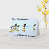 Dad's Day-Running Sandpipers Vaderdag Kaart (Gele Bloem)