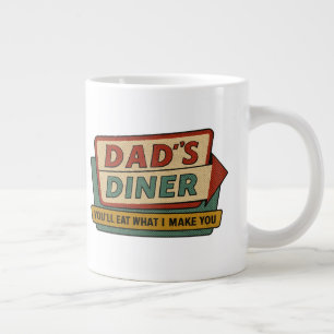 Dad's Diner Retro Bord – Ben-Day 1950s Pop Art Grote Koffiekop