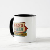 Dad's Diner Retro Bord – Ben-Day 1950s Pop Art Mok (Voorkant links)