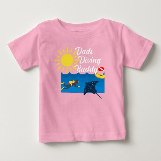 Dads Diving Buddy Design - Baby Fine Jersey T-Shir (Voorkant)
