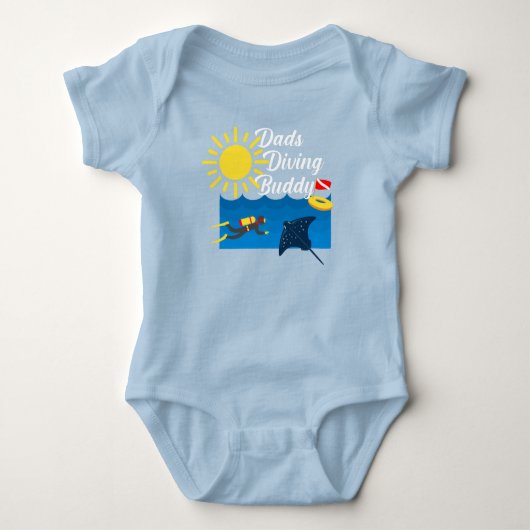 Dads Diving Buddy Design - Baby Jersey Bodysuit (Voorkant)