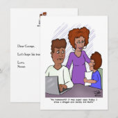 Dad's Doing Son's Homework Flat Card (Voorkant / Achterkant)