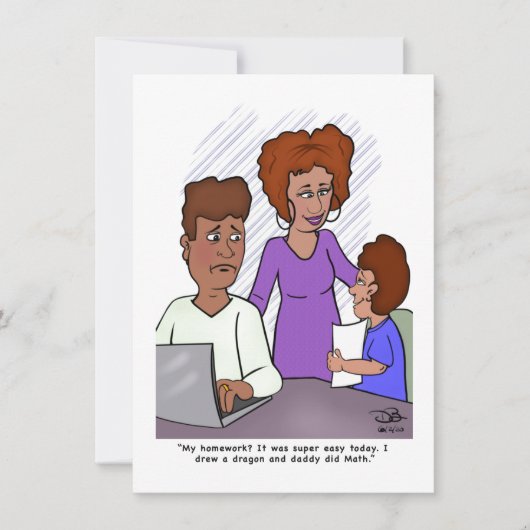 Dad's Doing Son's Homework Flat Card (Voorkant)