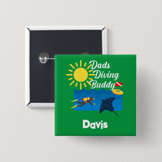 Dads duikboeddontwerp - Square Button (Voorkant /achterkant)