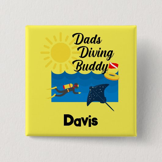 Dads duikboeddontwerp - Square Button (Voorkant)