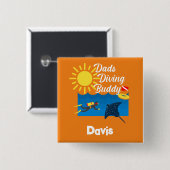 Dads duikboeddontwerp - Square Button (Voorkant /achterkant)