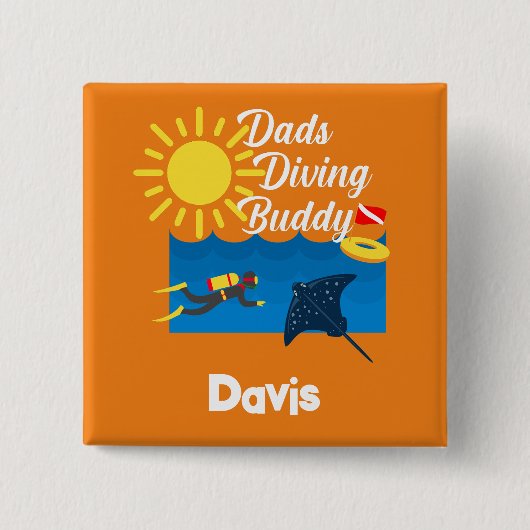 Dads duikboeddontwerp - Square Button (Voorkant)