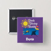 Dads duikboeddontwerp - Square Button (Voorkant /achterkant)