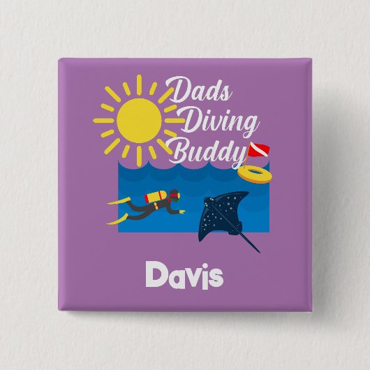 Dads duikboeddontwerp - Square Button (Voorkant)