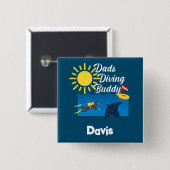 Dads duikboeddontwerp - Square Button (Voorkant /achterkant)