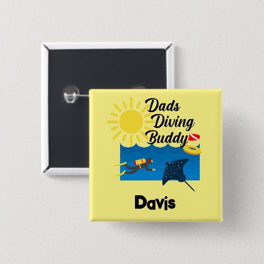 Dads duikboeddontwerp - Square Button (Voorkant /achterkant)