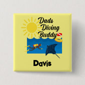 Dads duikboeddontwerp - Square Button (Voorkant)