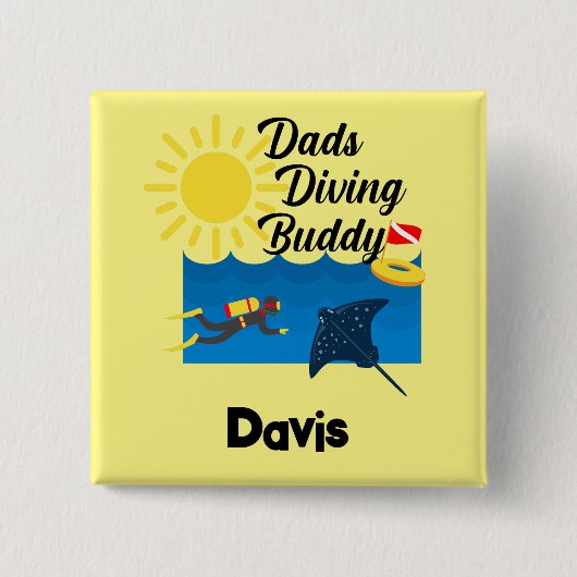 Dads duikboeddontwerp - Square Button (Voorkant)