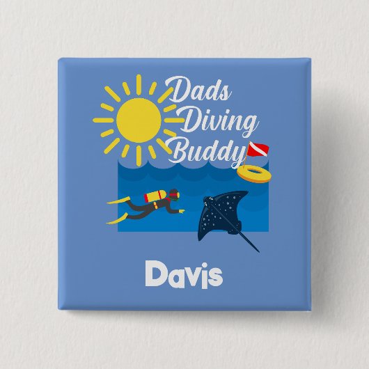 Dads duikboeddontwerp - Square Button (Voorkant)