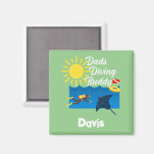 Dads duikboeddontwerp - Square Magnet (Voorkant / Achterkant)