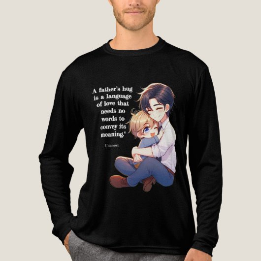 Dad's Embrace - Oprechte vader en kind longsleeve Tri-Blend Shirt (Voorkant volledig)