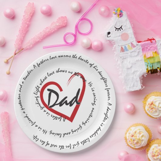 Dads en vaderdag papieren bordje (Feest)