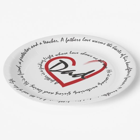 Dads en vaderdag papieren bordje (Gekanteld)
