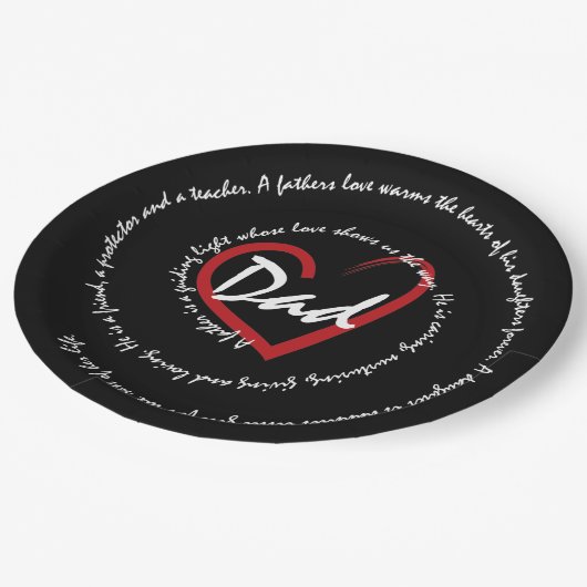 Dads en vaders papieren bordje (Gekanteld)