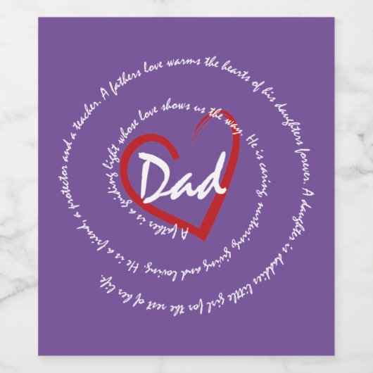 Dads en vaders wijn etiket (Enkel label)