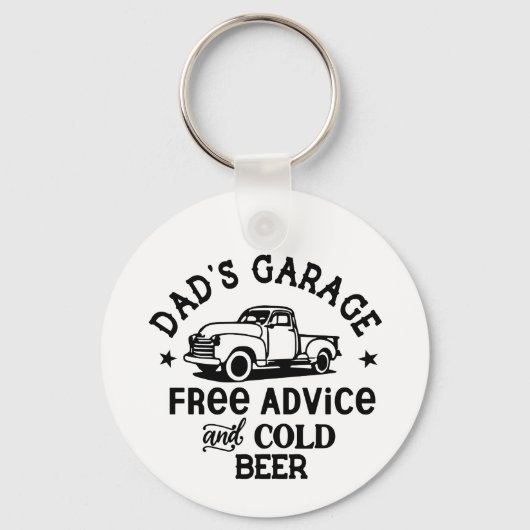 Dad's Garage Gratis Advies Koude Bier Truck Sleutelhanger (Voorkant)