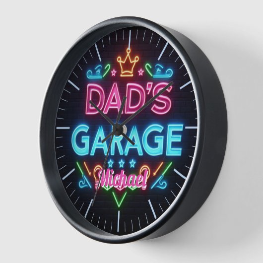 Dads Garage Mancave Klok Neon Beer Custom Name (Hoek)