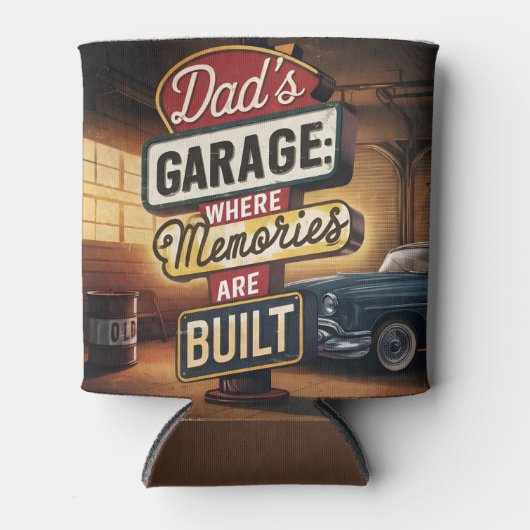 Dad's Garage Retro Automotive Sign Blikjeskoeler (Voorkant)
