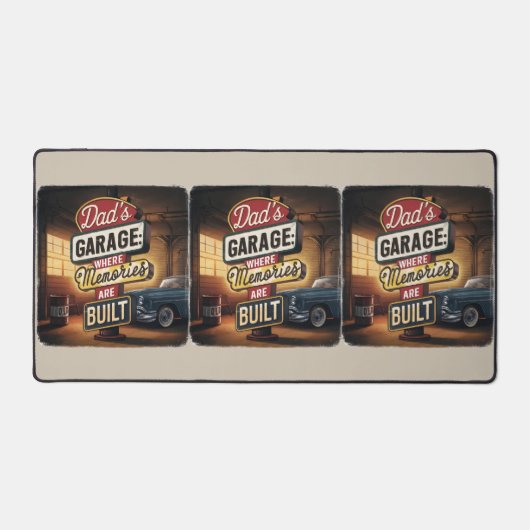 Dad's Garage Retro Automotive Sign Bureaumat (Voorkant)
