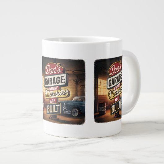 Dad's Garage Retro  Automotive Sign Grote Koffiekop (Voorkant rechts)