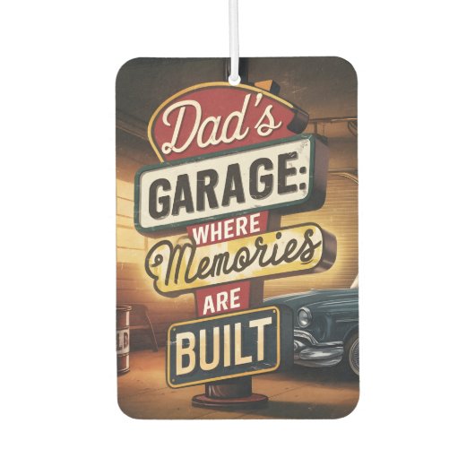 Dad's Garage Retro Automotive Sign Luchtverfrisser (Voorkant)