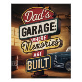 Dad's Garage Retro  Automotive Sign Perfect Poster (Voorkant)
