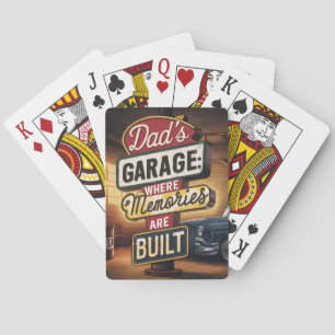 Dad's Garage Retro Automotive Sign Pokerkaarten