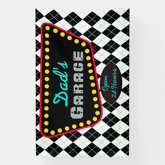 Dad's Garage Sign Banner Gift (Verticaal)
