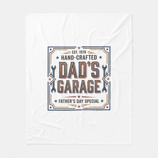 Dads Garage Vintage Vaderdag Fleece Deken (Voorkant)