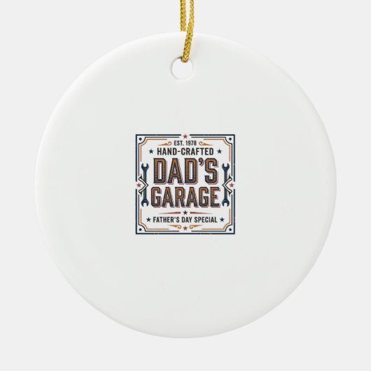 Dads Garage Vintage Vaderdag Keramisch Ornament (Voorkant)