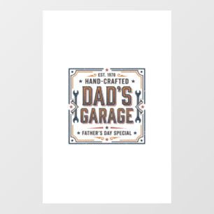 Dads Garage Vintage Vaderdag Raamsticker