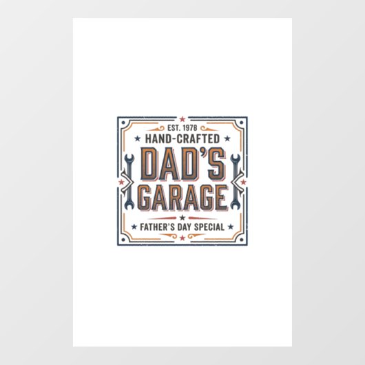 Dads Garage Vintage Vaderdag Raamsticker (Vel)