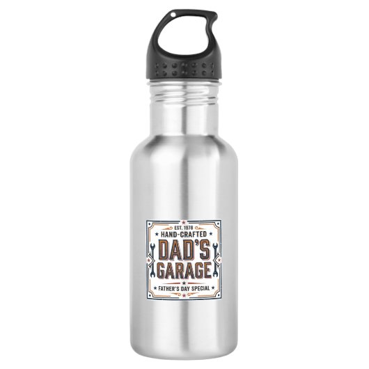 Dads Garage Vintage Vaderdag Waterfles (Voorkant)