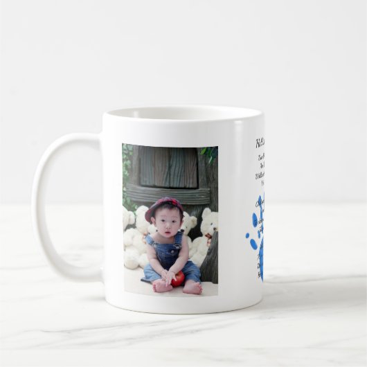 DAD's gedicht en 2 FOTO'S - Houd Mijn handafdruk v Koffiemok (Links)