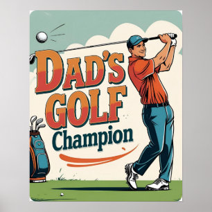 Dad's Golf Champion Vintage Poster Art Print
