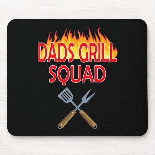 Dads Grill Squad Funny BBQ Vaderdag Muismat (Voorkant)