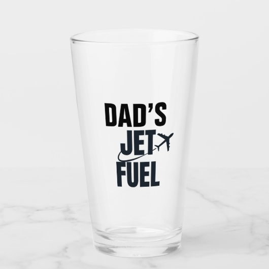 Dad's Jet Fuel & Vliegtuig, Vriendje Man, Grappig Glas (Voorkant)