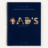 DAD'S Journal Personalized Monogram & Photos Navy Notitieboek (Voorkant)