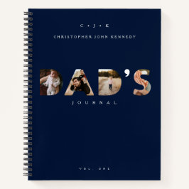 DAD'S Journal Personalized Monogram & Photos Navy Notitieboek