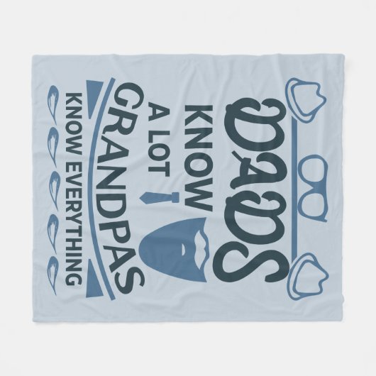 Dads kennen veel, opa weet alles fleece deken (Voorkant (Horizontaal))